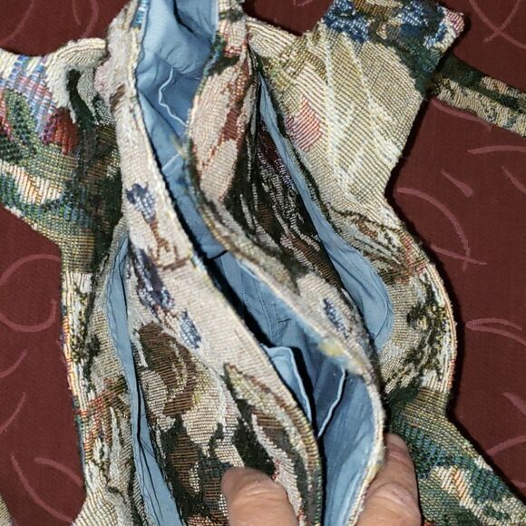 VNTG 80's Floral Canvas Shoulder Bag - Picture 5 of 9